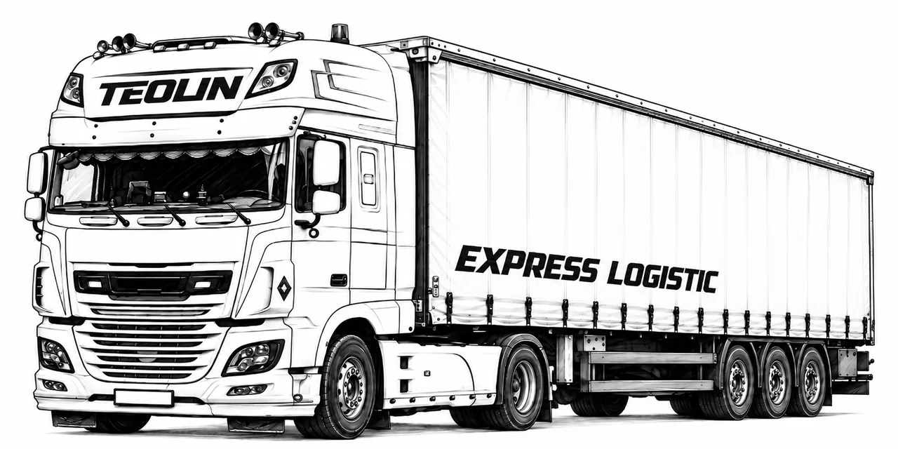 Ilustrație camion TEOLIN EXPRESS LOGISTIC